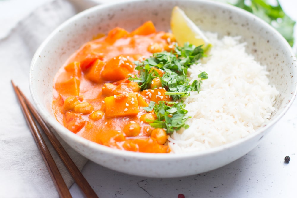 milde pompoen curry rijst gezond healthy dinner avondeten