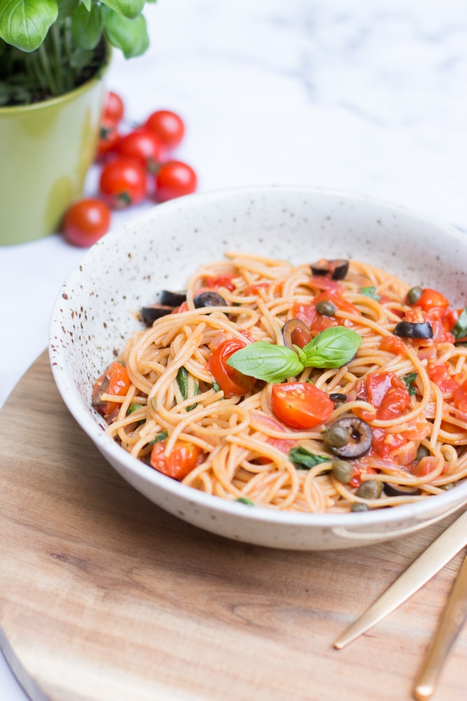 pasta puttanesca onepotpasta gezond healthy dinner avondeten