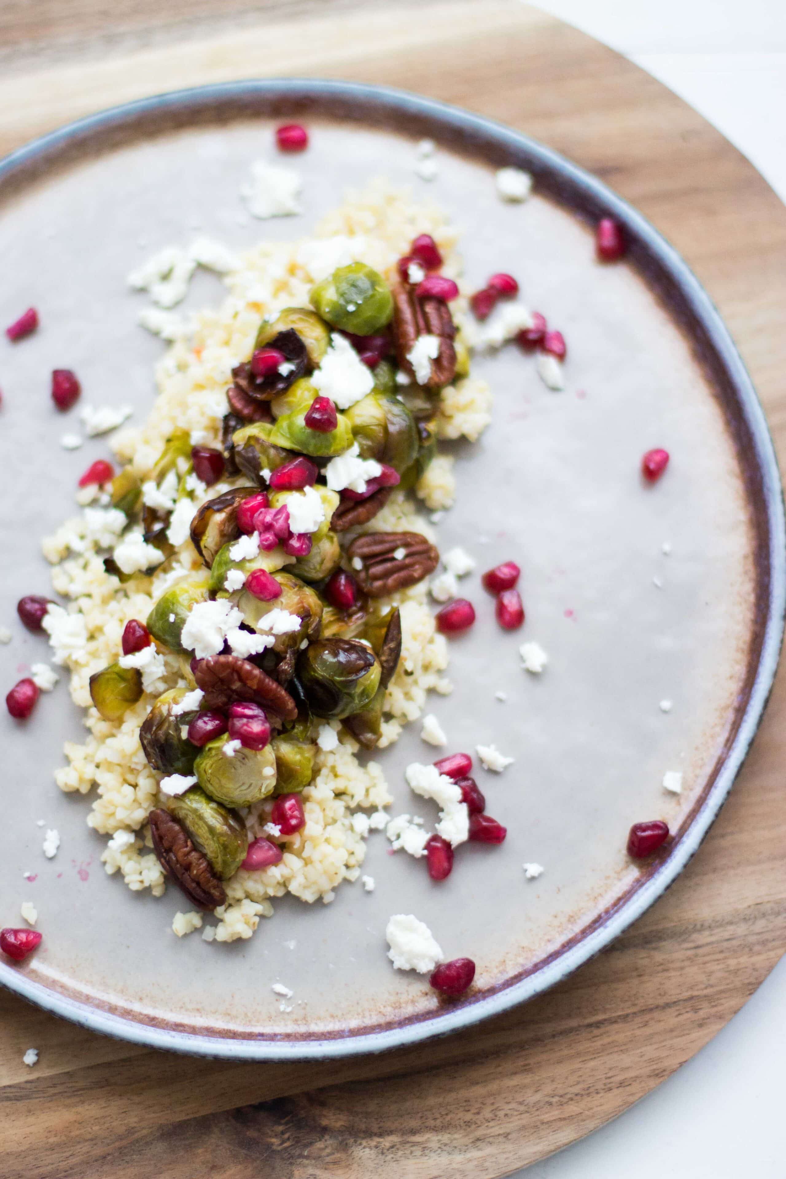 spruitjes gezond healthy bulgur pecan feta