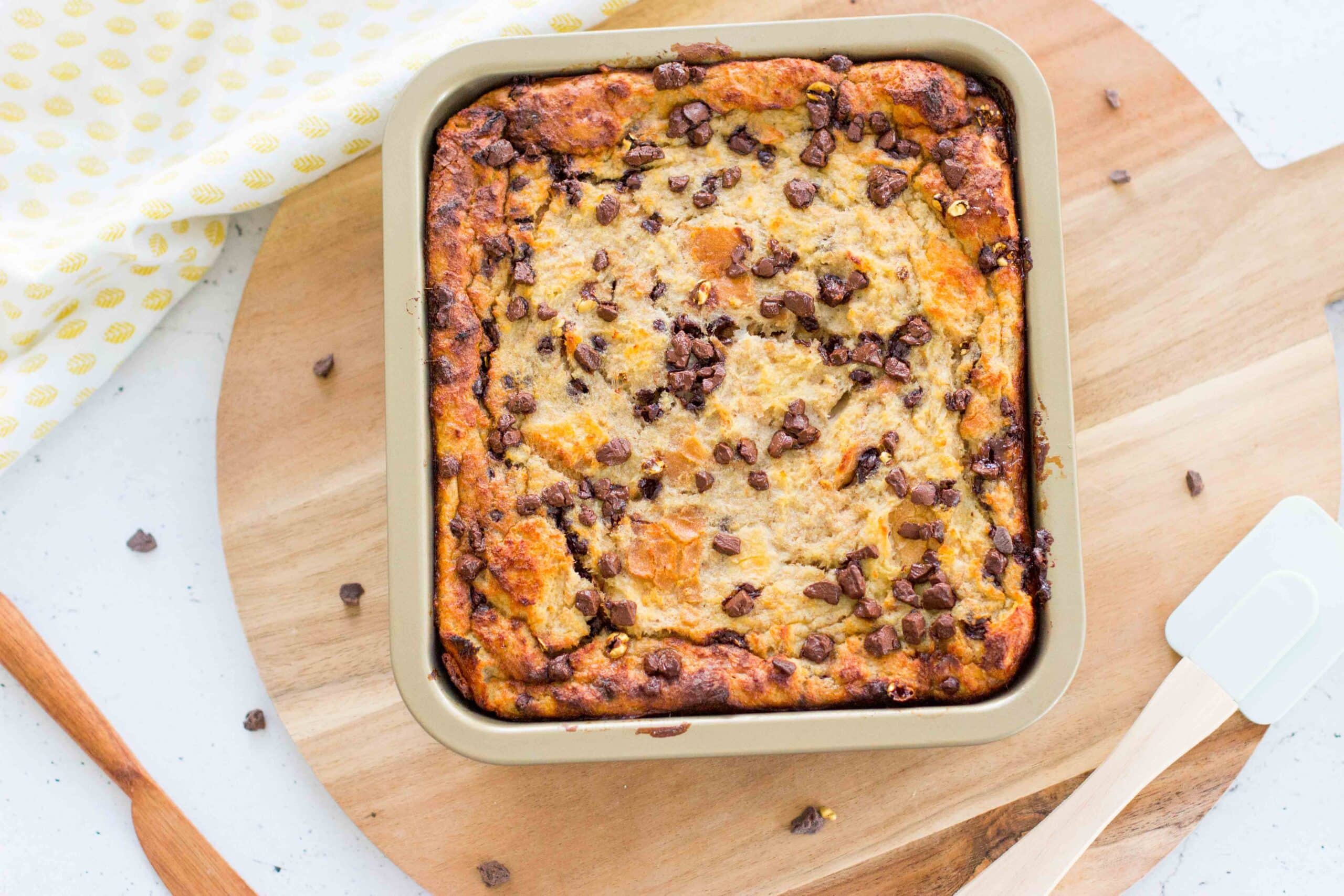 brood pudding banaan chocolade gemakkelijk snel gezond