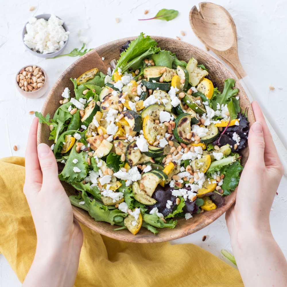 salade met gegrilde courgette