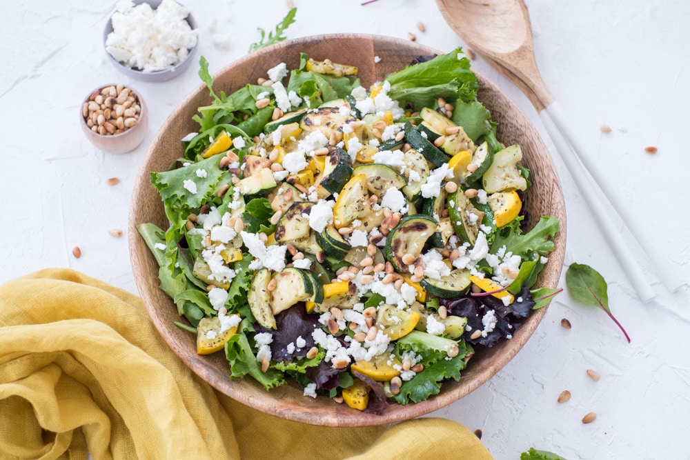 salade met gegrilde courgette