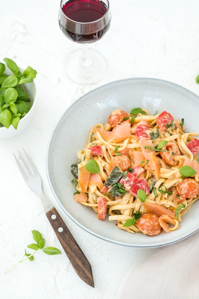 pasta boursin met zalm