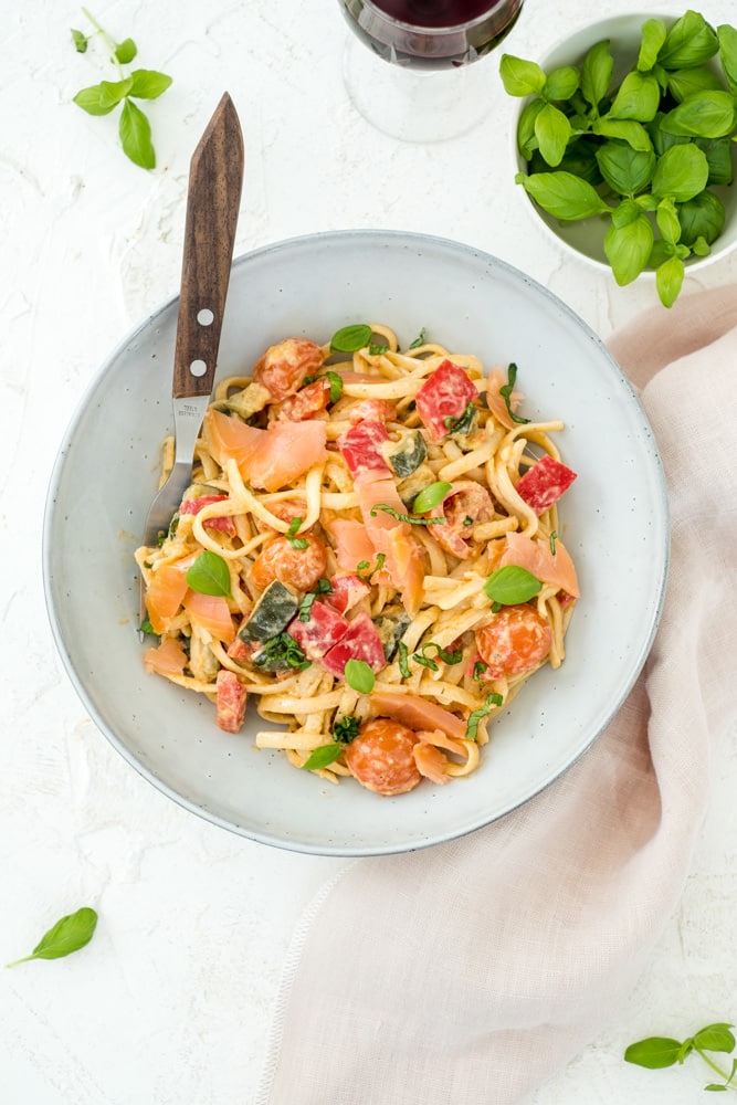 pasta boursin met zalm