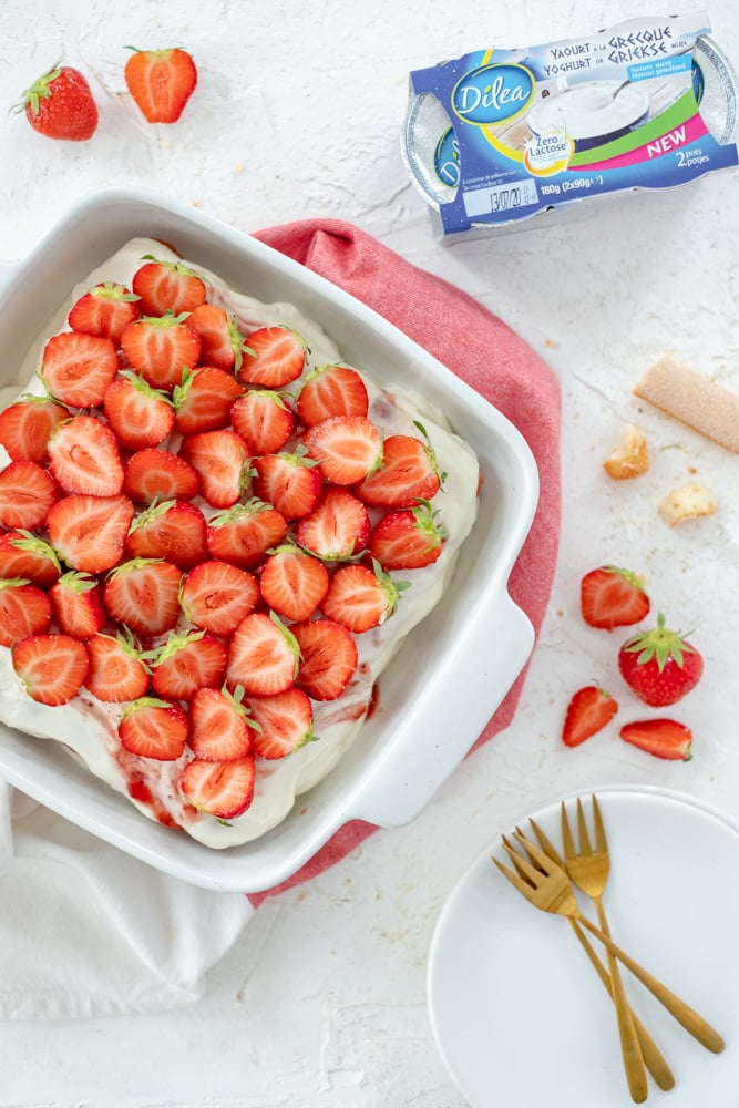 tiramisu met aardbeien