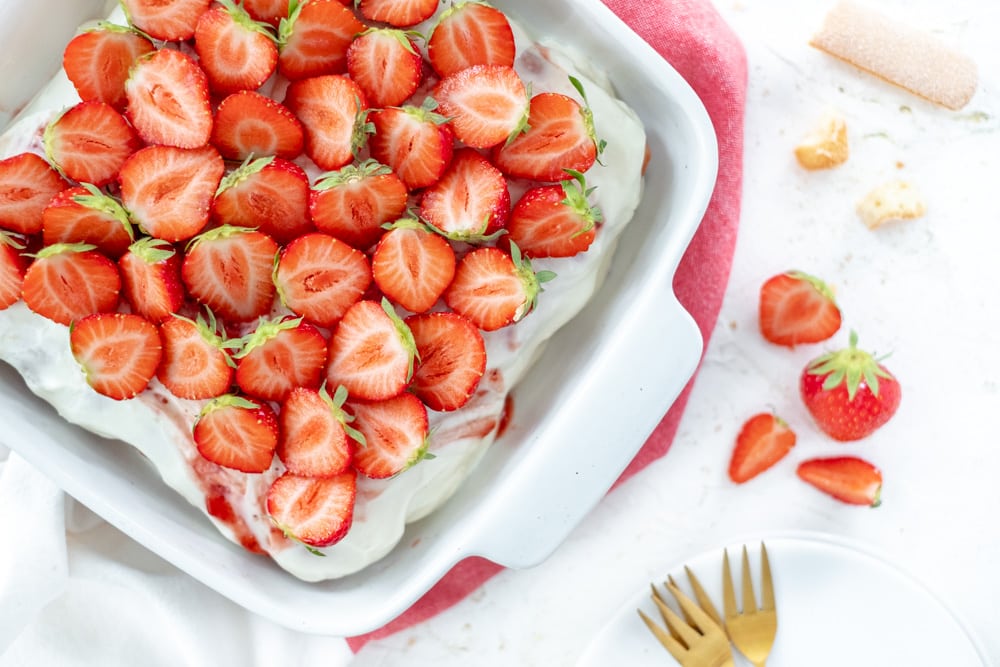 tiramisu met aardbeien