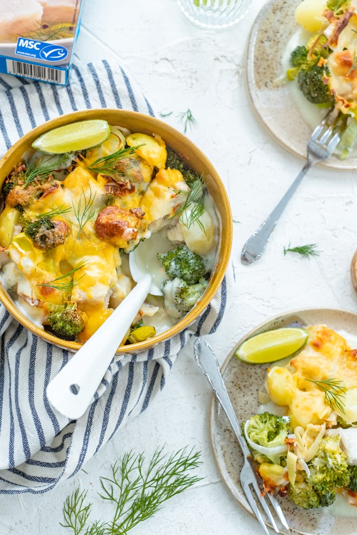 Ovenschotel met vis broccoli en prei 1 5