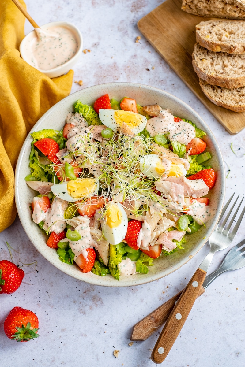 salade met gerookte forel