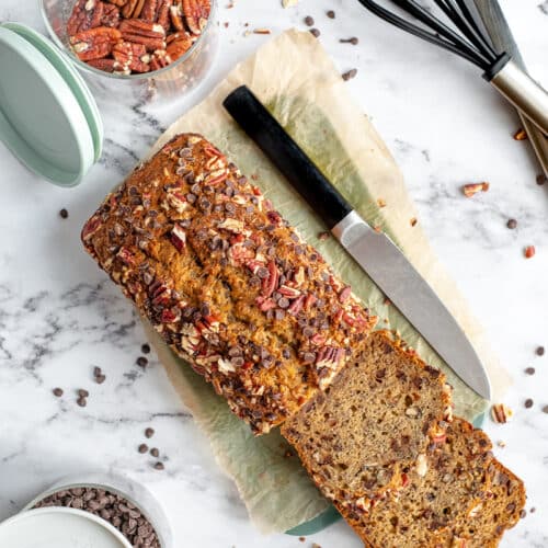 Bananenbrood met chocolade en pacannoten