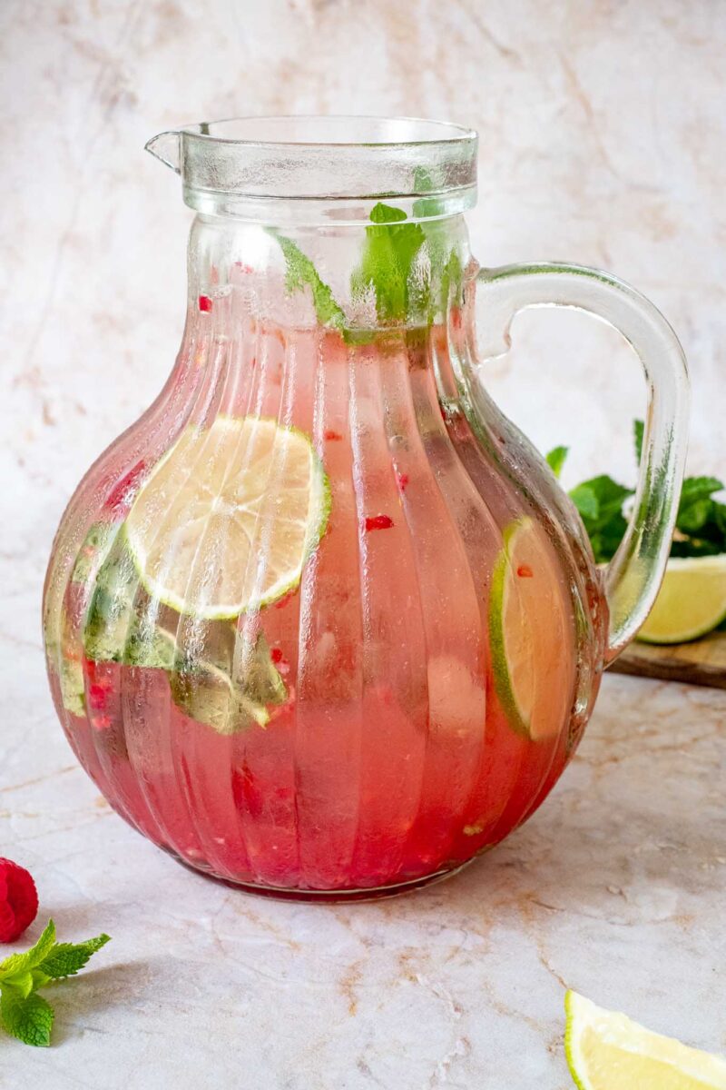 mojito mocktail met frambozen