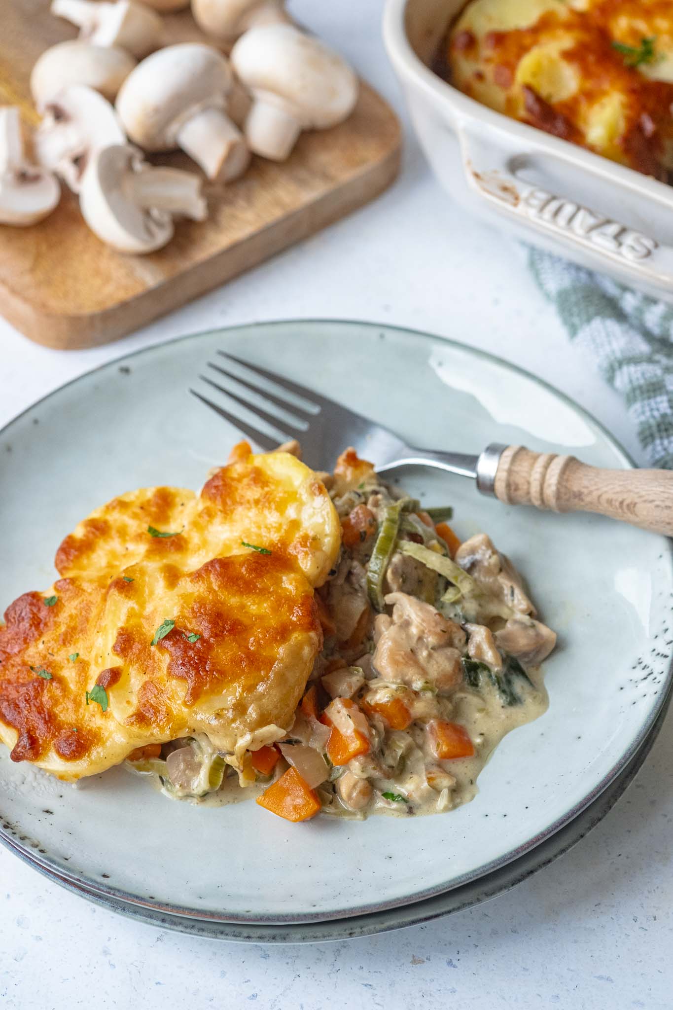 ovenschotel met kip en champignons