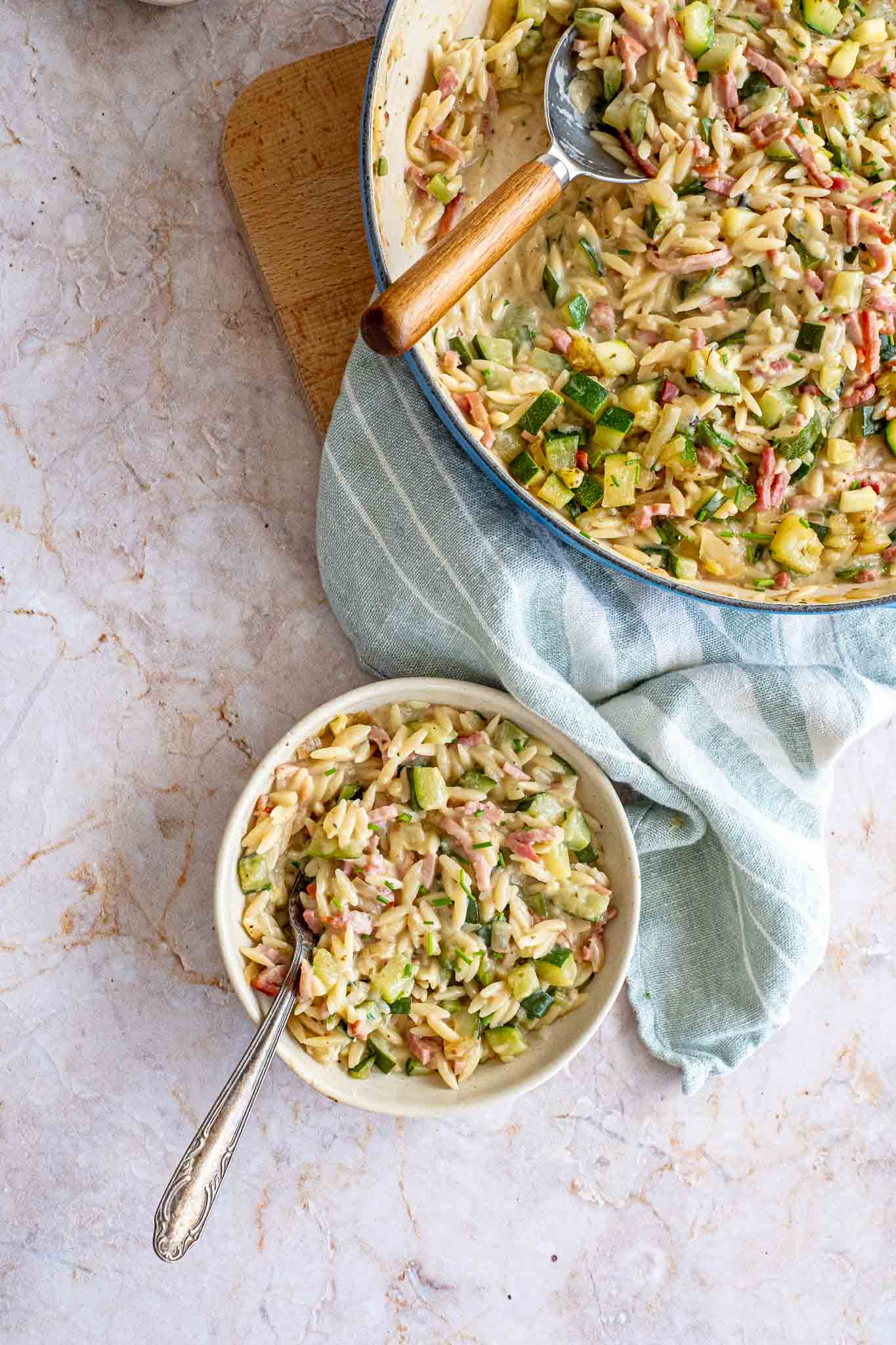 romige orzo met courgette en spekjes-5